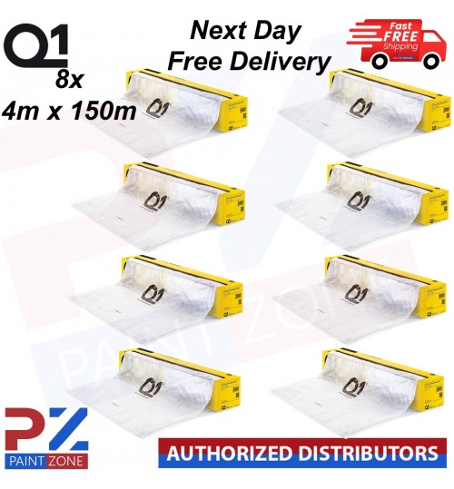 8X Q1 MASKING FILM SHEETING ROLL 4M X 150M PREMIUM AUTOMOTIVE PAINT PROTECTON